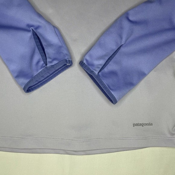 Patagonia Girl’s 10 / Medium Capilene Silkweight Hoodie Base Layer Lavender - Picture 4 of 9